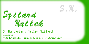 szilard mallek business card